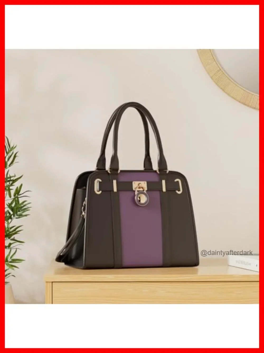 Structured Satchel Tote Handbag Set with RFID Wallet